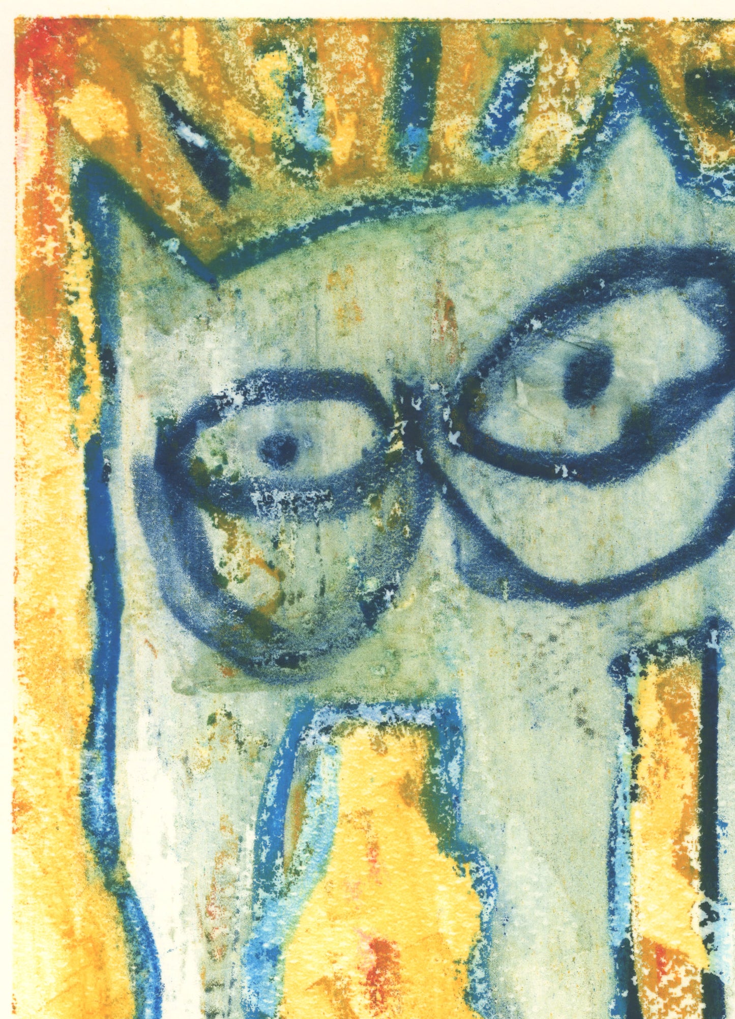 #2 Cat Monoprint 35x25 cm